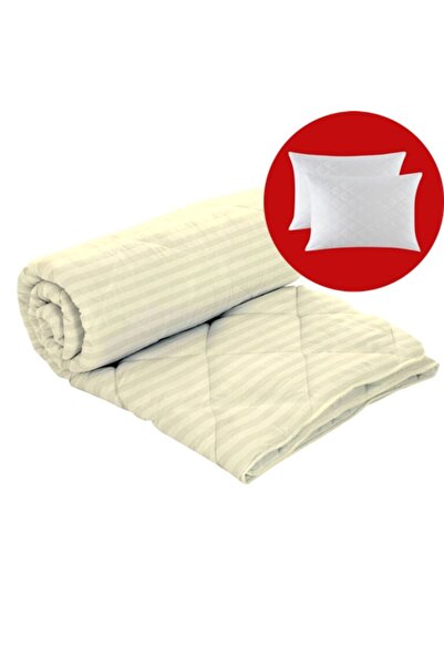 PATONE Winter duvet set, wool, polycotton damask, 160x210cm, quilted, butter ...