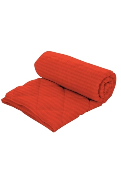 PATONE Winter duvet set, wool, polycotton damask, 180x210cm, quilted, orange with 2 pillowcases 50x70cm