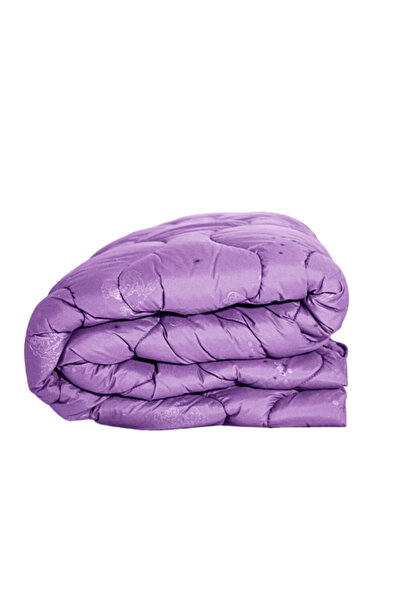 PATONE Winter quilt, quilted, wool, polycotton cover, 180x210cm, for double bed, purple