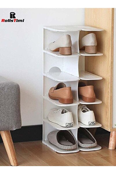 Generic رف منظم أحذية من رولز تيمي، 6 طبقات، قابل للتكديس والتعديل، يوفر المس...