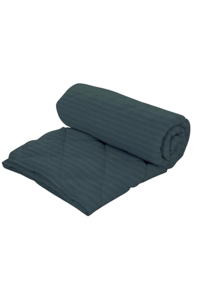 PATONE Winter duvet set, wool, polycotton damask, 140x210cm, quilted, anthracite with 2 pillowcases 50x70cm