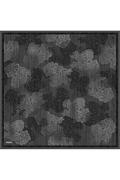 Armine Sura Saf İpek Eşarp 9428 - 52 Siyah Karışık Desen