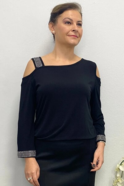 Mia Butik Women's Black Arya Blouse