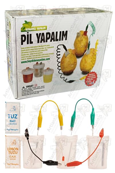 Artlantis Pil Yapalım Deney Seti 1 Paket Limon Patates Elektrik Üretme Seti L...