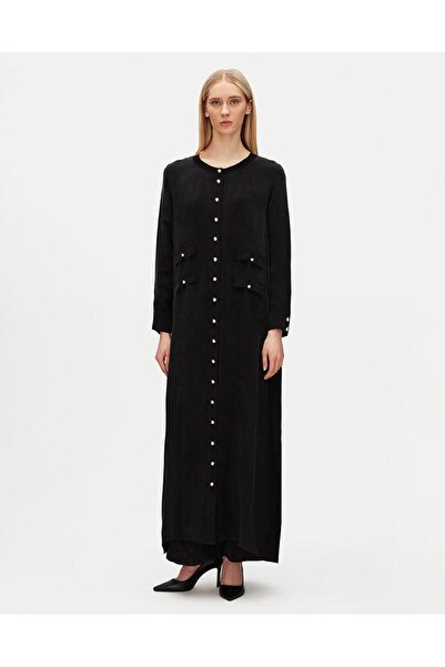 MISS DALIDA T25Y-8053 in missdali style pocket flapped button detail cupro jacket