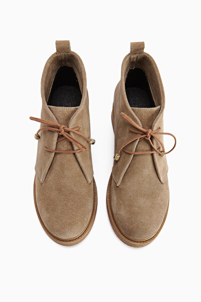 Limoya Henna Hakiki Deri Vizon Süet Bağcıklı Kadın Bot