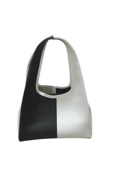 FEMORE Siyah-beyaz çift renk, spor görünümlü şık ve zarif omuz çantası