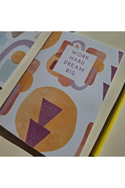 Songwol Studios A5 Stapled Notepad, Set of 2, Plain, Lined, Checkered, 40 Sheets, Glossy Cardboard Cover Purple Geometric