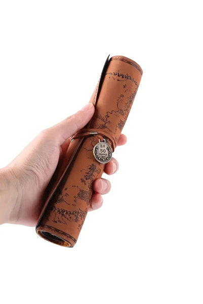 MAVIGOK Yaratıcı Hazine Haritası Retro Kalem Kutusu Deri Büyük Kapasiteli Rul...