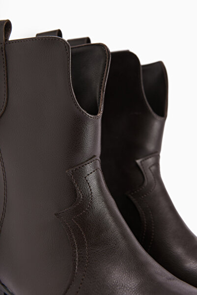 Limoya Erica Kahve Topuklu Western Kadın Bot