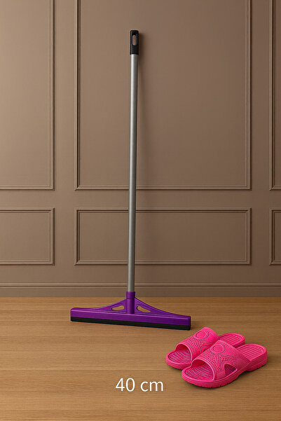 Metler Profesyonel Yer Çekpası 40 Cm Çift Kauçuklu + Metal Saplı WC Banyo Silecek + Terlik Seti