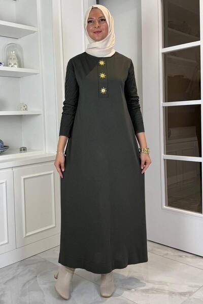 Rabia Şamlı Φόρεμα Güneş Πλεκτό Χακί