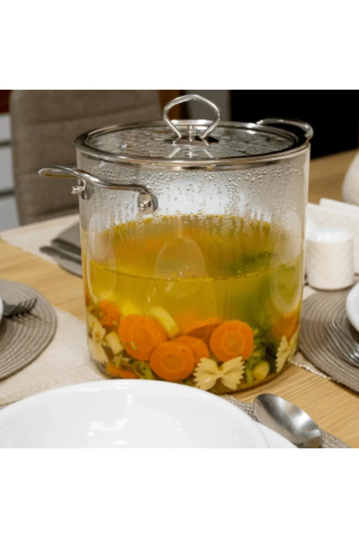 Anyta Cooking Transparent Borosilicate Pot 5.5 L – Gas, Electric, Vitroceramic and Induction – Anyta Cooking