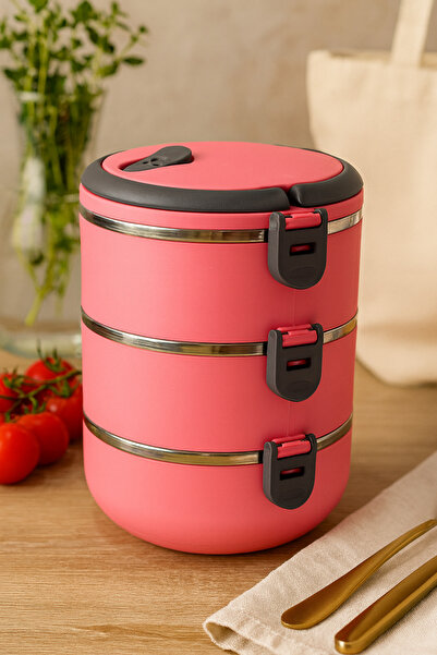 CEZVE HOME حاوية طعام معزولة من الفولاذ المقاوم للصدأ بثلاث طبقات |   صندوق غ...