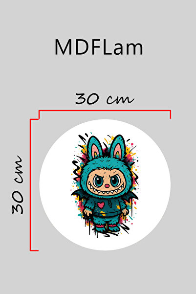 Dormot Digital Print White, Standard, Colorful Labubu Themed, Door Ornament, Wall Ornament