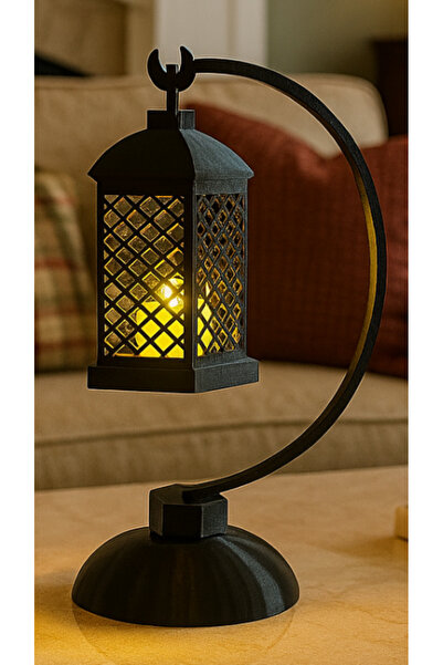 decory Mokka Siyah Dekoratif Askılı Otantik Mumluk, Tasarım Dekor Mumluk (Pil...