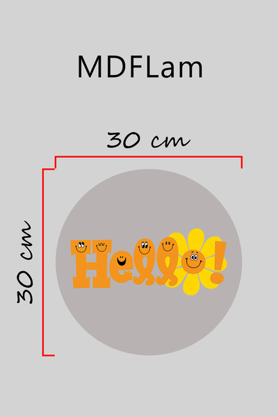 Dormot Digital Print Gray, Standard, Hello Flower Themed, Door Ornament, Wall Ornament