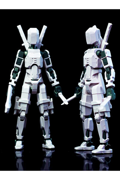 Robot Dummy Yeni Version Robot Dummy Titan 13 Tüm Eklemleri Hareketli Aksiyon Figürü T13 Robot Beyaz