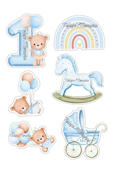 telaşe memuru Atlı Karınca ve Ayıcık Temalı Yenilebilir Pasta Resmi Baskısı - Yenilebilir Kağıt ve Pasta Süsleri 5