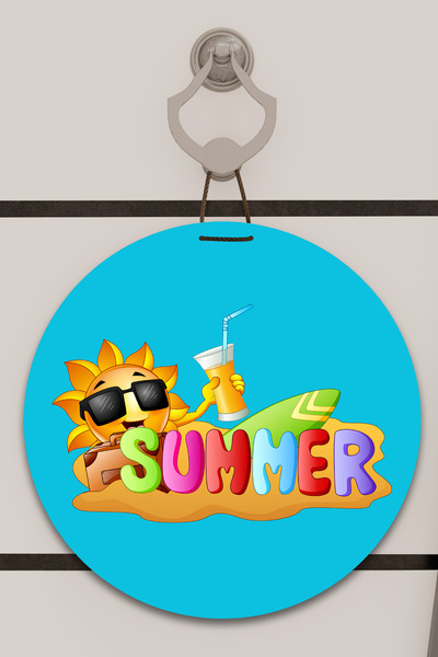 Dormot Digital Print Blue, Standard, Sun Summer Themed, Door Ornament, Wall O...