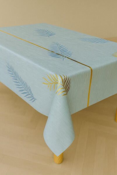 Rona Home Modern Leaf Pattern Clear Pvc Tablecloth Wipeable Non-Slip Table Cover Waterproof