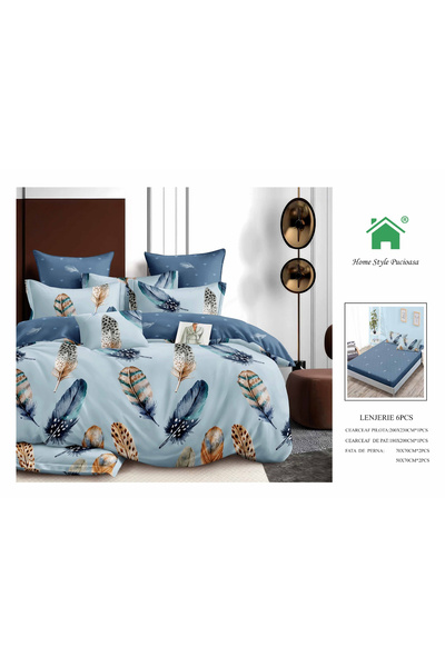 FIONNA.RO Finet Bed Linen With Elastic - Colorful Feathers
