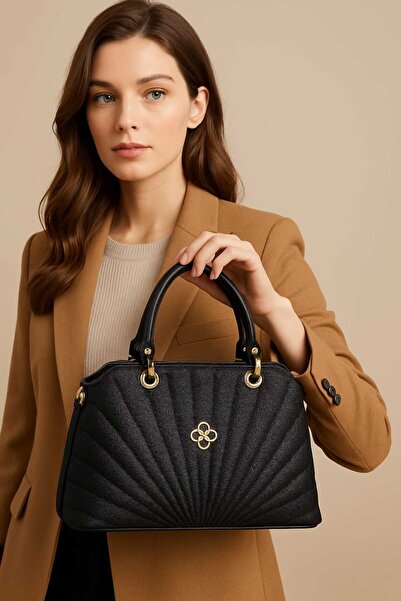 ZİVORA Geantă de mână și de umăr pentru femei, cu 2 compartimente, cu model în dungi, detaliu stea, curea încrucișată, elegantă și modernă