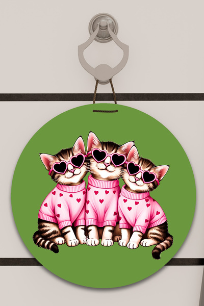 Dormot Imprimare digitală verde, standard, tematică pisici roz, ornament pent...