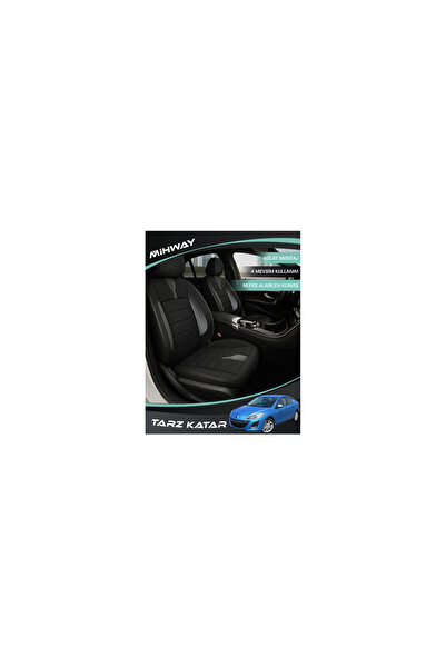 Mihway غطاء مقعد سيارة مازدا 3 من سلسلة BETELGEUSE باللون الأسود، طقم كامل
