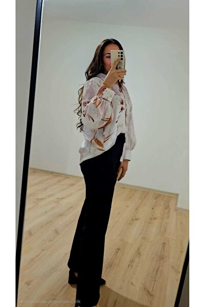 Enga Vera Γυναικείο πουκάμισο με γιακά με μακρύ μανίκι με σχέδιο