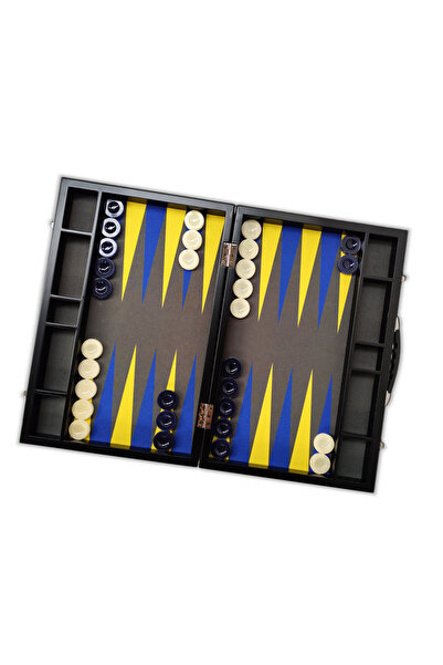 Helena Wood Art Master Turnuva Tavlası - Sarı Lacivert Kumaş Zemin