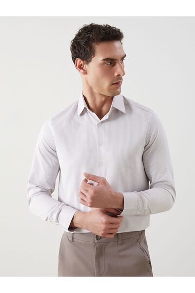 LC Waikiki Slim Fit Long Sleeve Striped Dobby Men's Shirt