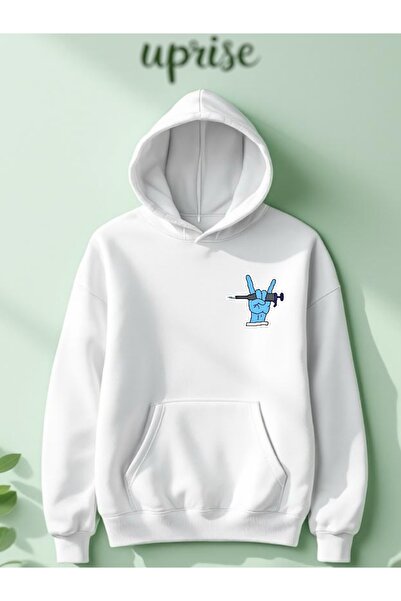 Vordevia Hanorac Doctor cu imprimeu Cotton 3 Thread O supradimensionat