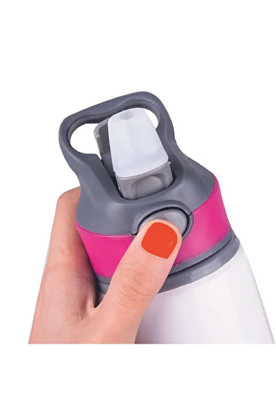DKDZ SHOP Labubuu Printed Silver Metal Straw Bottle 650 Ml. - 001