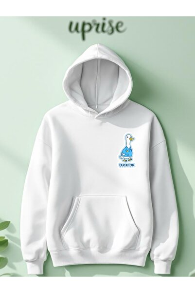 Vordevia Hanorac Doctor cu imprimeu Cotton 3 Thread O supradimensionat