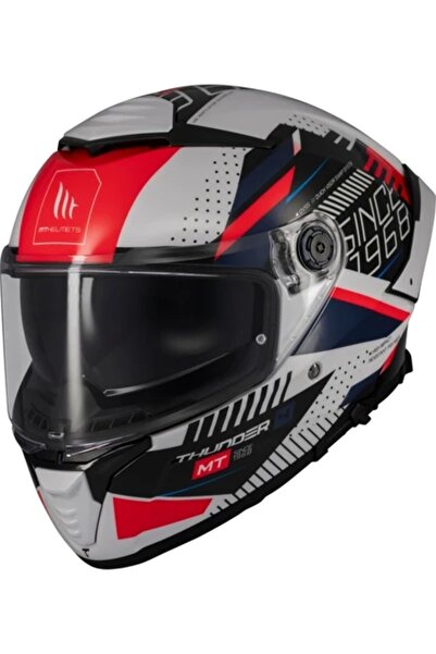 MT Helmets Kask mt Thunder 4 Sv Luminence A7 Beyaz/mavi/kırmızı