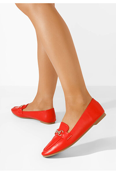 B T Shoes Červené mokasíny dámské Acuna