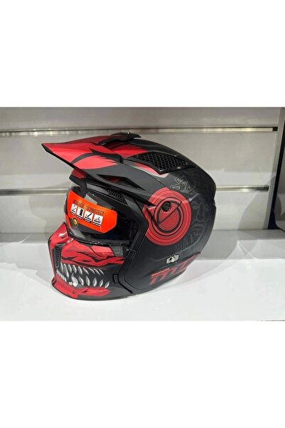 MT Helmets Kask Streetfıghter Sv Aztec B5 Mat Siyah/kırmızı
