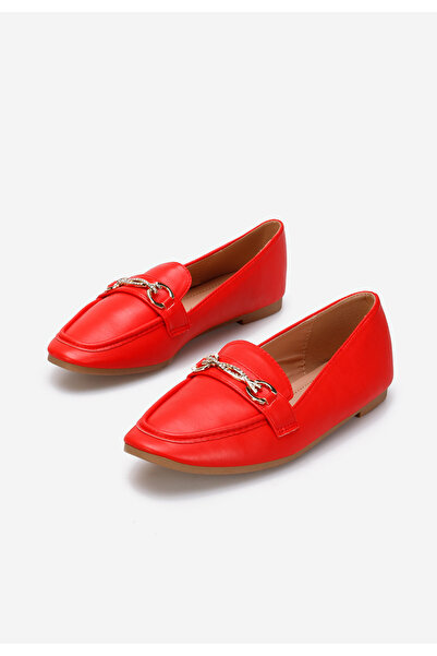 B T Shoes Červené mokasíny dámské Acuna