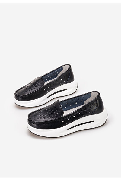 B T Shoes Čierne kožené mokasíny dámske Laurea