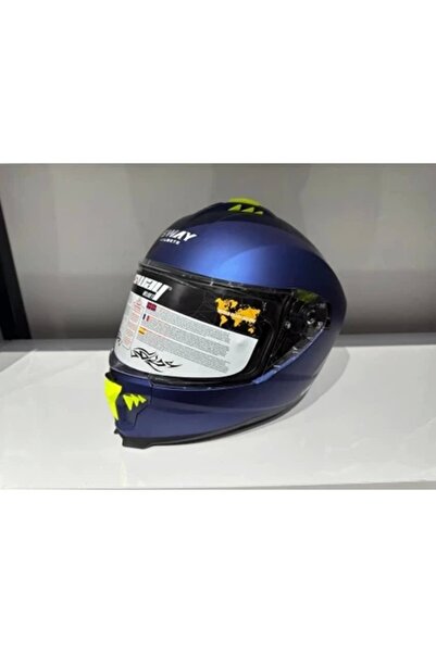 Sway Kask SW-865 Mat Mavi Güneş Gözlüklü