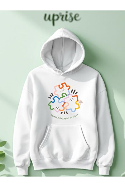 Vordevia Да бъдеш различен е Окей Печатен памучен 3-слоен овърсайз суитшърт