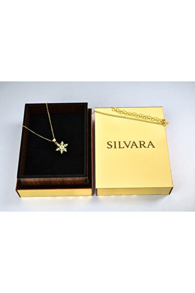 SOFT KAR TANESİ KOLYE 925 AYAR GÜMÜŞ 18 K ALTIN KAPLAMA 50 CM ZİNCİR ÖZEL AHŞAP KUTULU