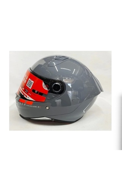 MT Kask Revenge 2 Parlak Gri A12 Şeffaf Vizörlü V14B