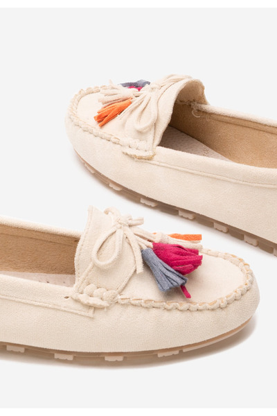 B T Shoes Béžové dámské mokasíny Prestia V2