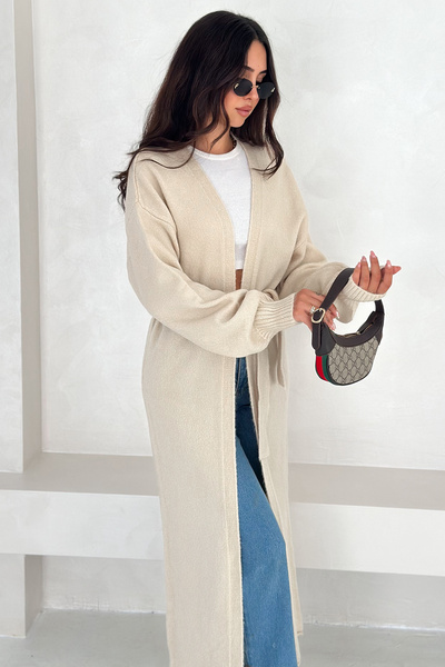 Noa Noa Women's Long Open Knitwear Trench Coat – Unlined, Modern & Urban Style