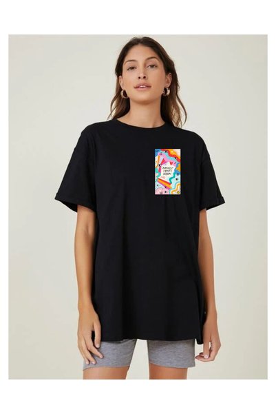 Tubinyoo Mini Manifesto Patterned Unisex Oversize T-Shirt