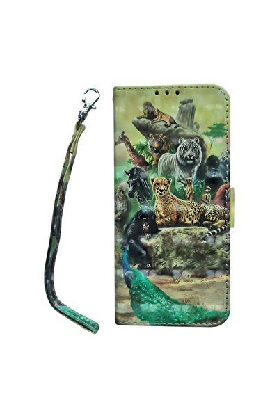 OEM Husă compatibilă cu Huawei P20 Lite, tip holster, imitație de piele, Zoo