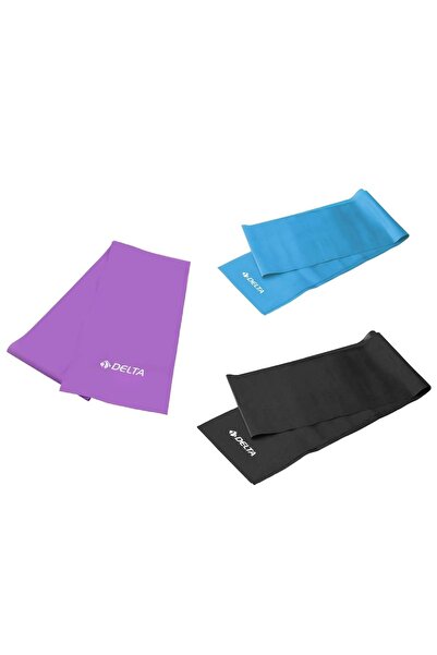 Delta 3-Piece Pilates Band Plates Exercise Resistance Rubber Set (End Open) Light Medium Hard