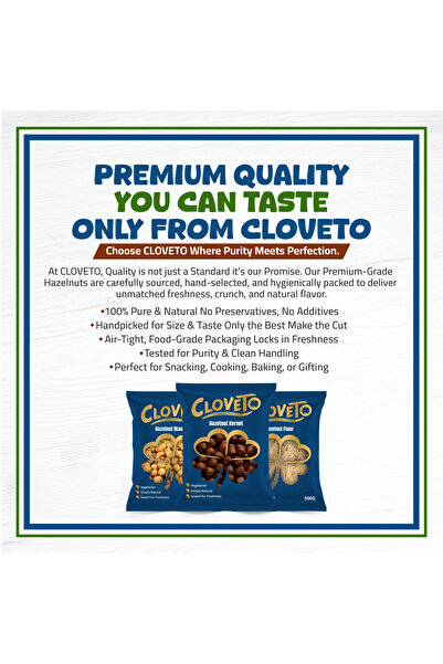 cloveto Hazelnut Blanched 250G – Natural, Skinless & Healthy Nut Ingredient